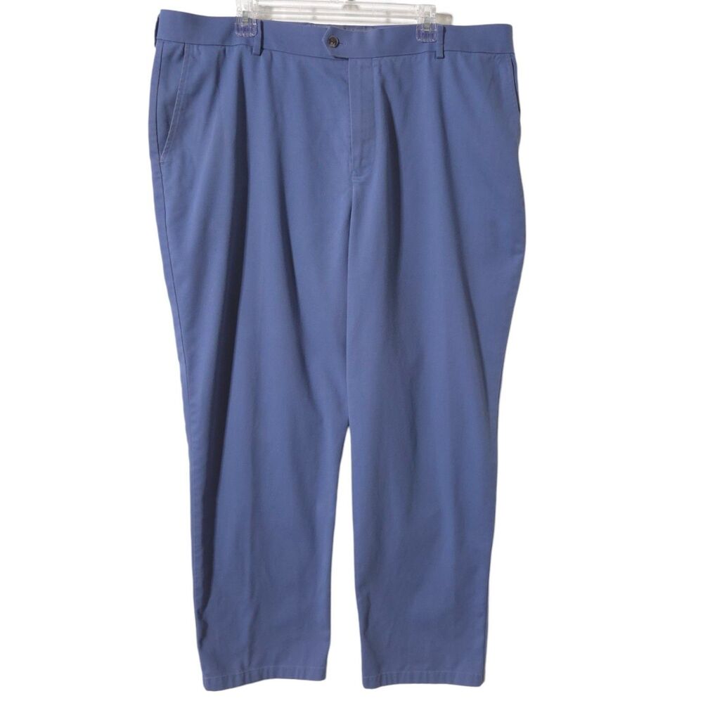 Charles Tyrwhitt Classic Light Blue Flat Front Chino Pants 42x30 Non-Iron Preppy